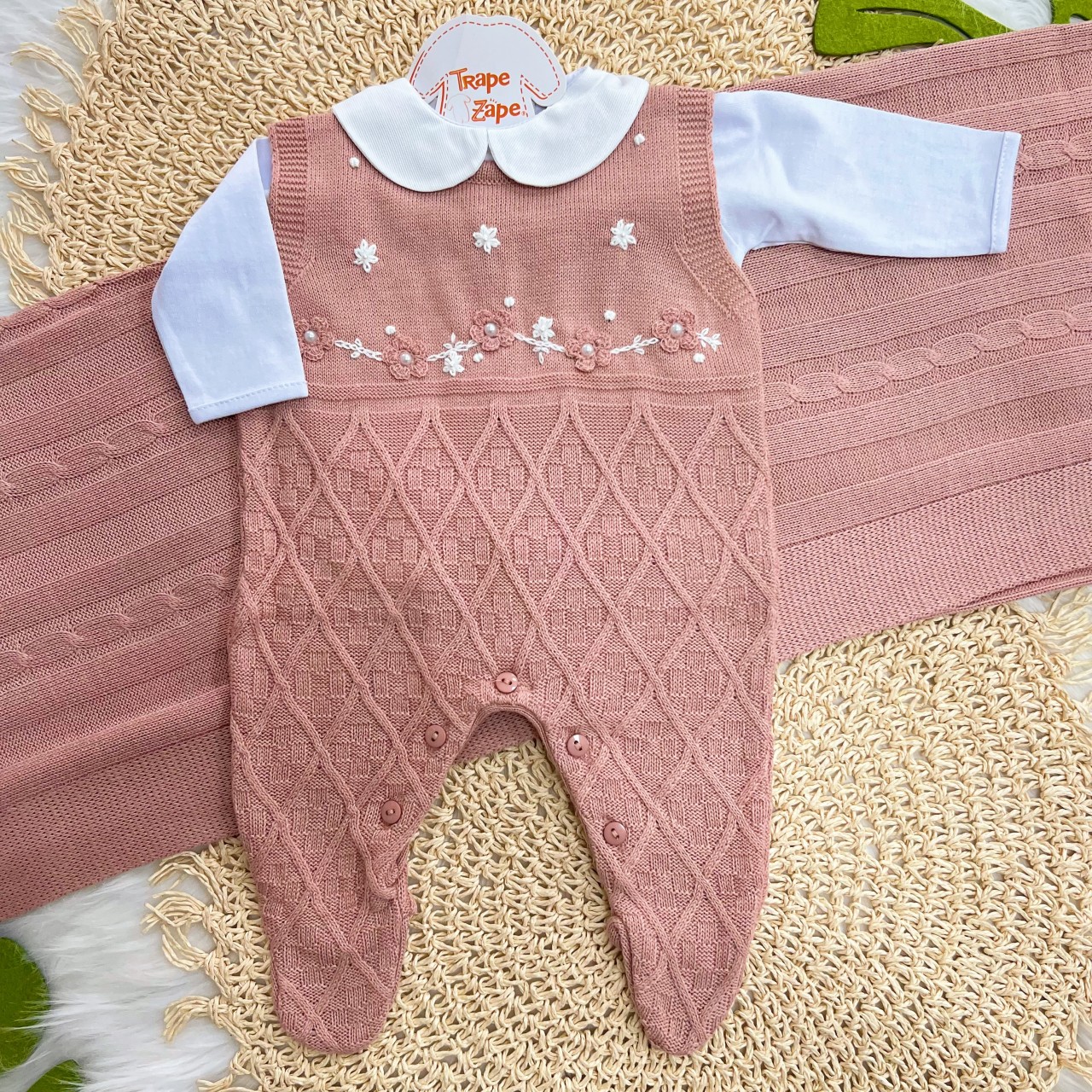 Saída de Maternidade Nicoly - Rose e Branco